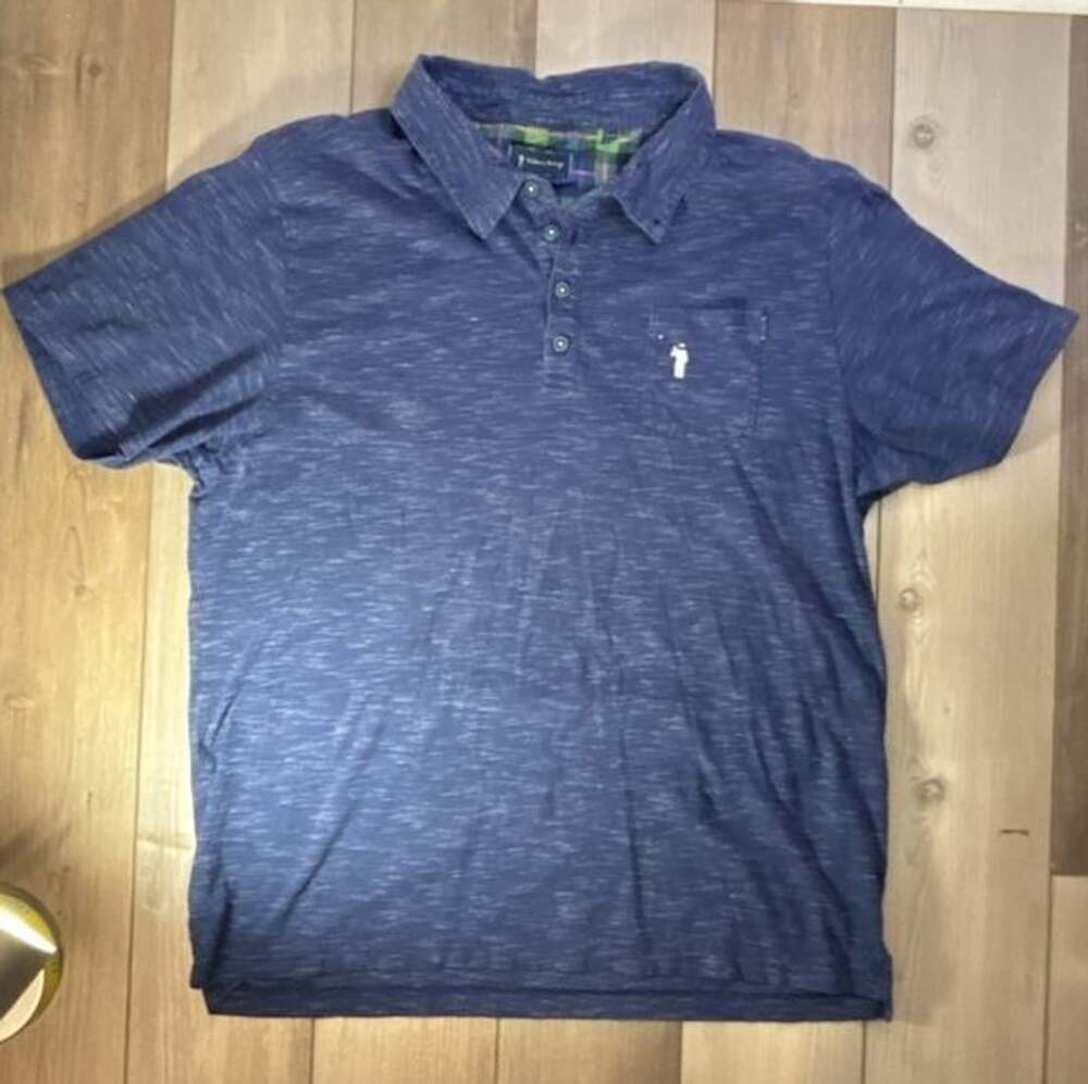 William Murray Golf Polo Shirt Blue Heather Short Sleeve Collared Pocket